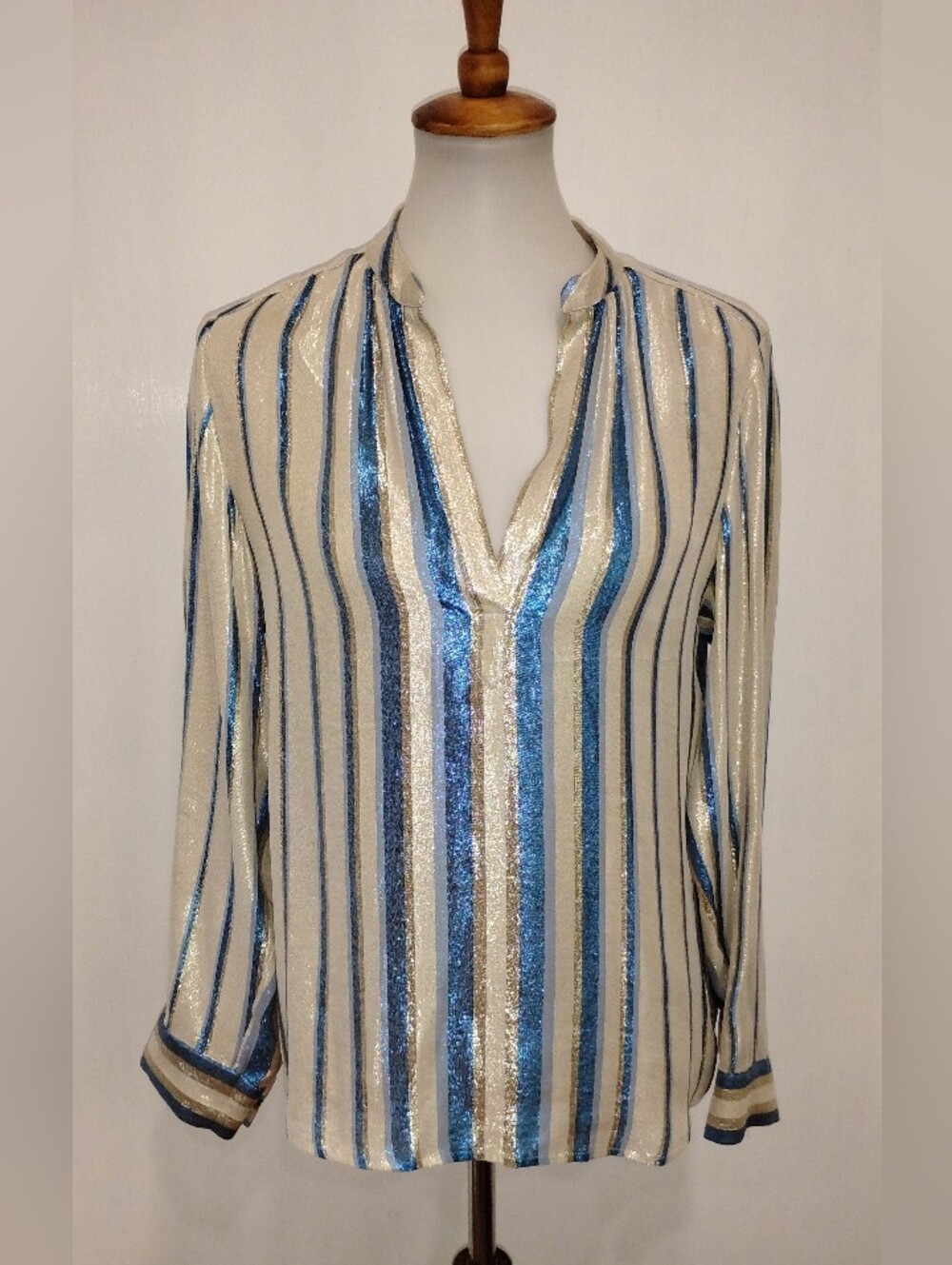 MASSCOB METALLIC SILK BLEND BLOUSE